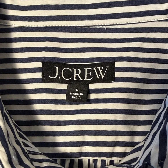 NWOT- J. Crew Navy and White Striped Button-Front Maxi Dress - Picture 3 of 7